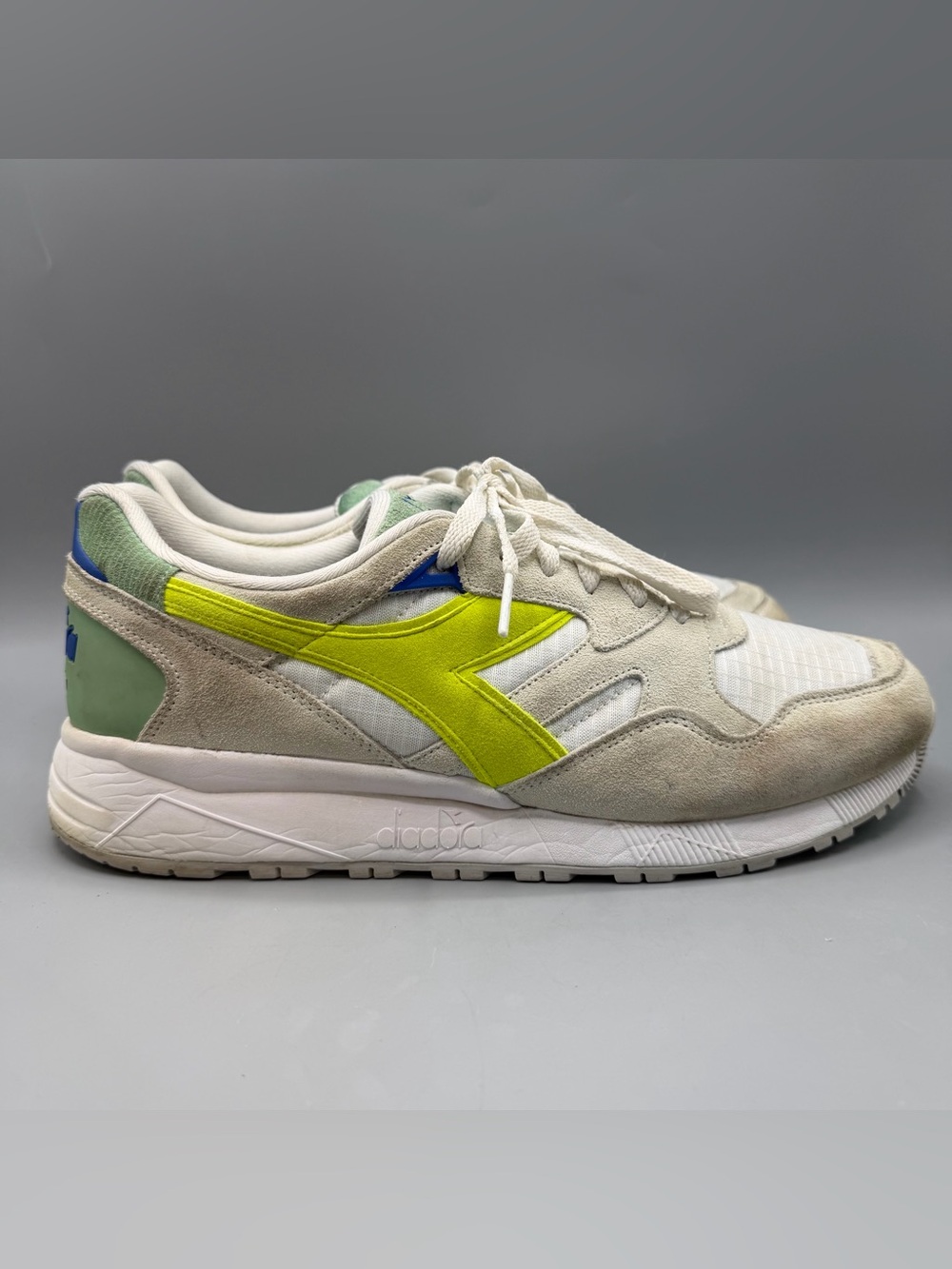 Diadora N.9002 Double Action Shoes Men Size 10 Tan Green Suede Comfort Sneakers